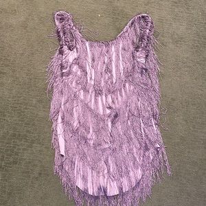 Purple sparkly fringe dress